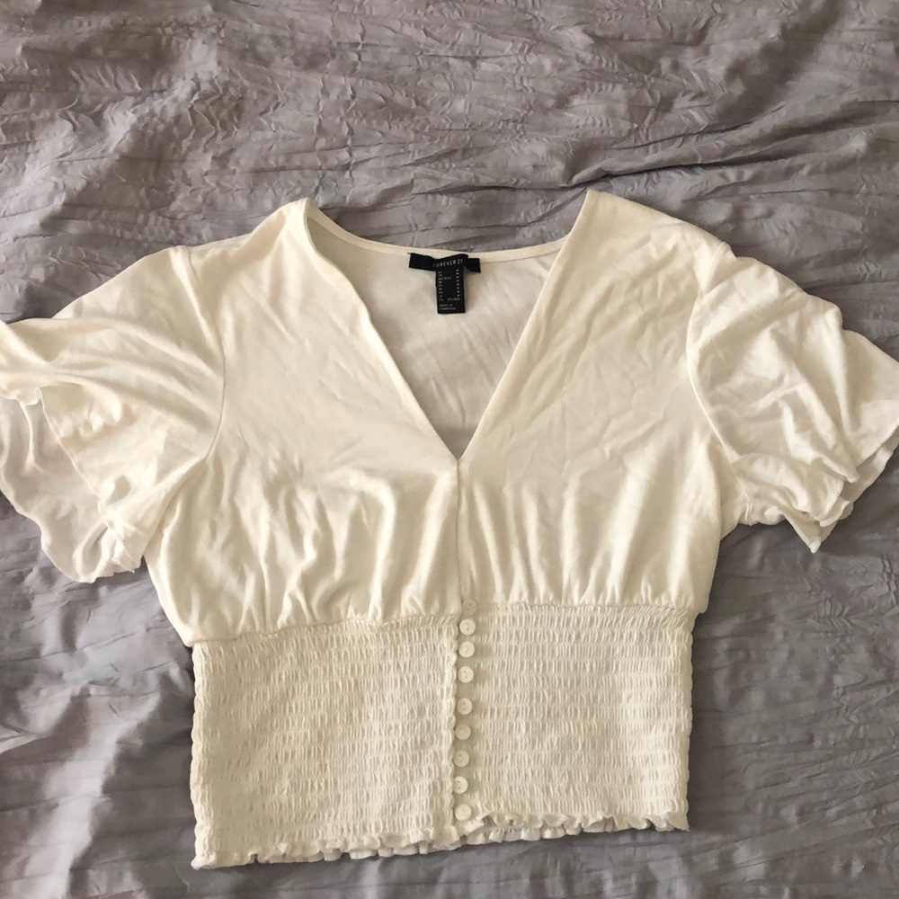 White Cropped Blouse